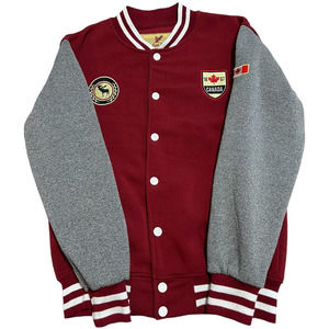 Canadian Vintage Red and Gray Varsity Jacket Size S